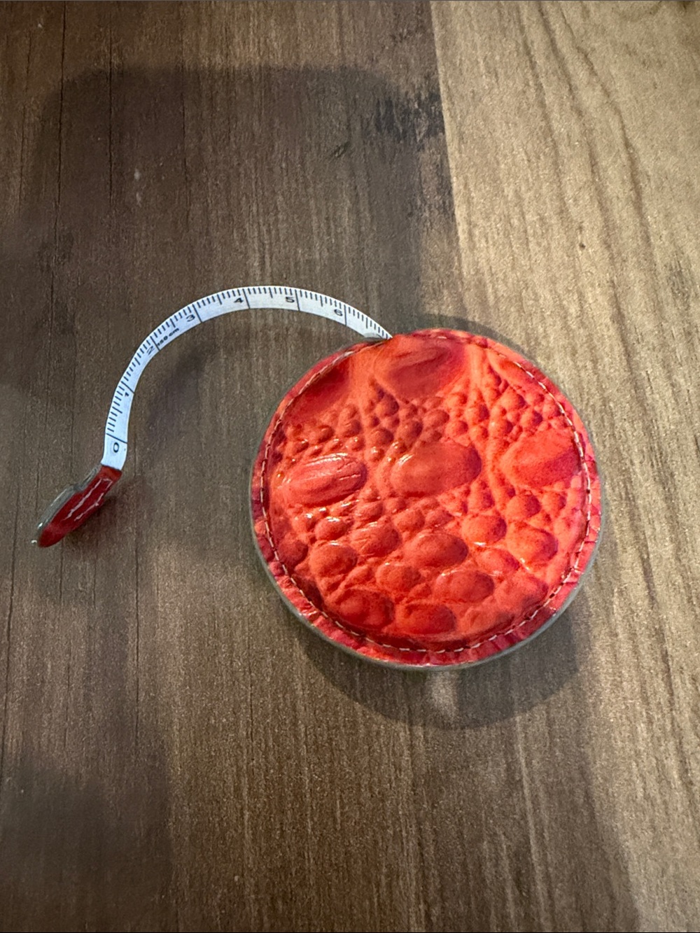 Brahmin Red Textured Round Tape Measure